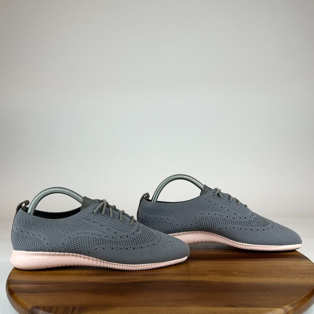 Womens Cole Haan Zerogrand‎ Stitchlite Gray Knit Shoes Sneakers Size 9 B GUC